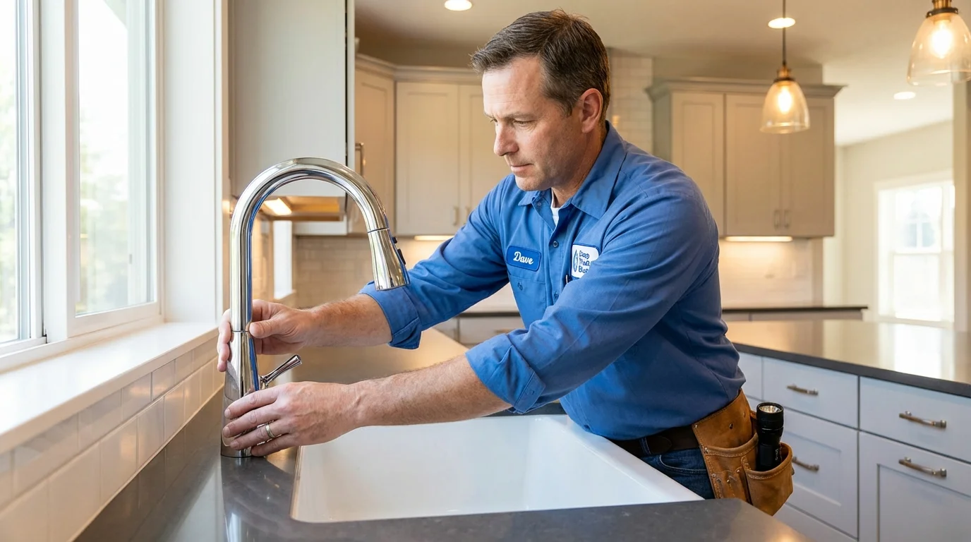 Kitchen faucet installation by Johns Plumbing LLC in New London